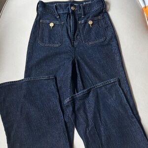 J. Crew Dark Indigo High-Rise Wide-Leg Jeans
